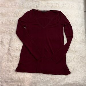 Zara maroon long sleeve shirt size small​​​​​​​​